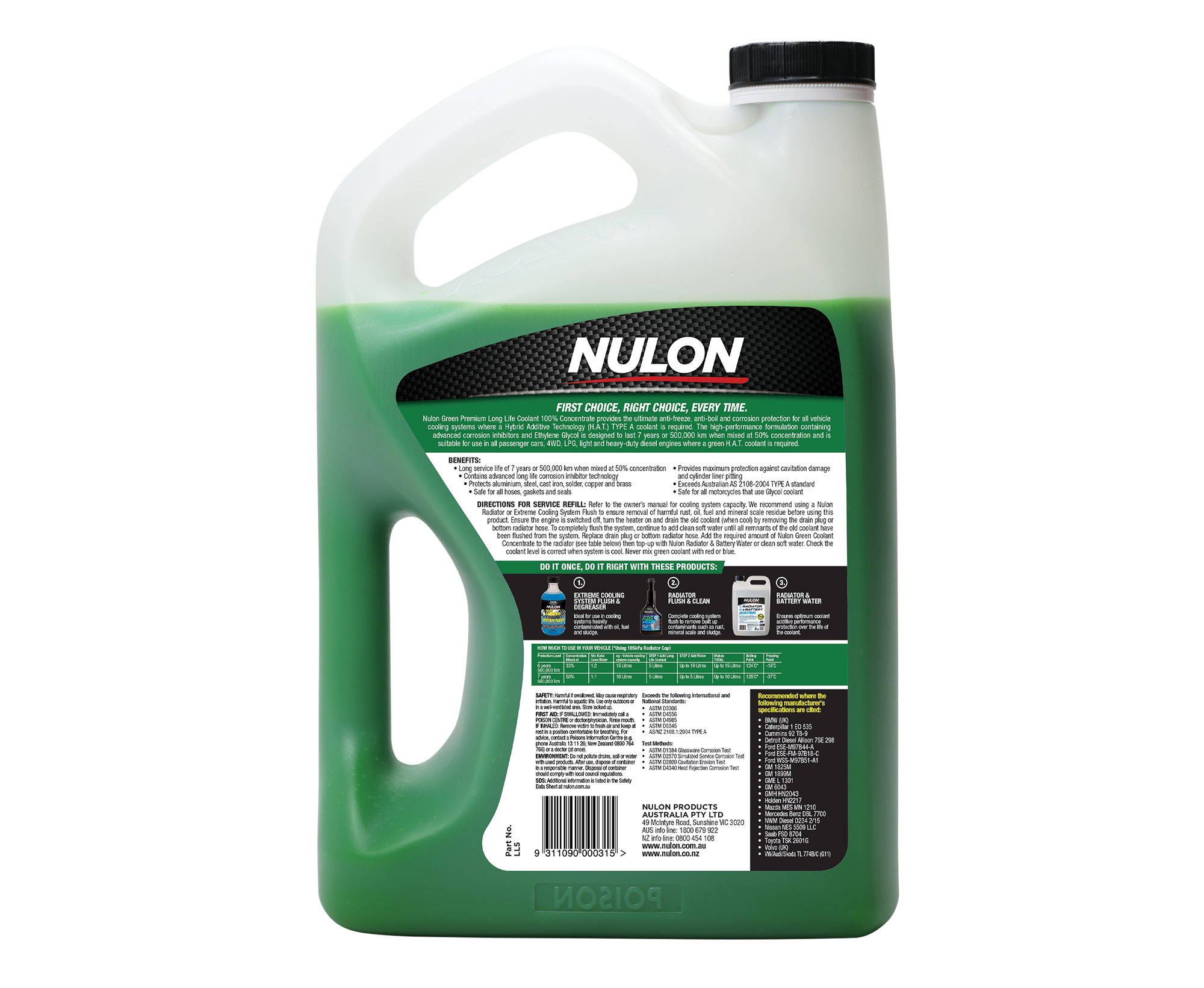 Green Premium Long Life Coolant 100 Concentrate (LL)